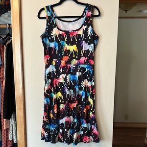 Colorful Unicorn Print Dress